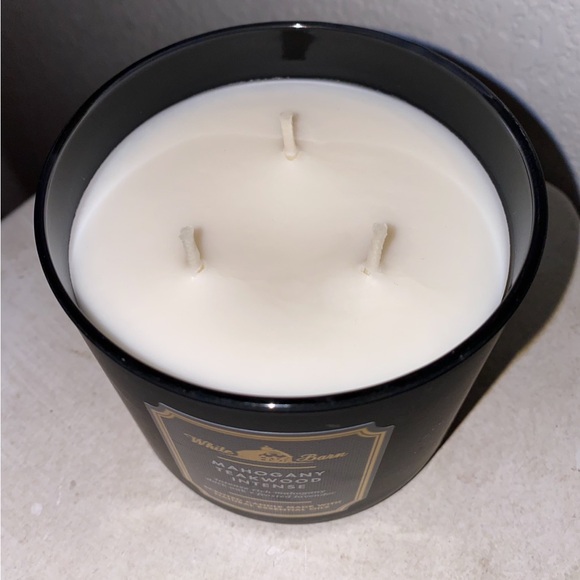MAHOGANY TEAKWOOD INTENSE Bath & Body Works White Barn 3-wick Scented Candle - Picture 4 of 4